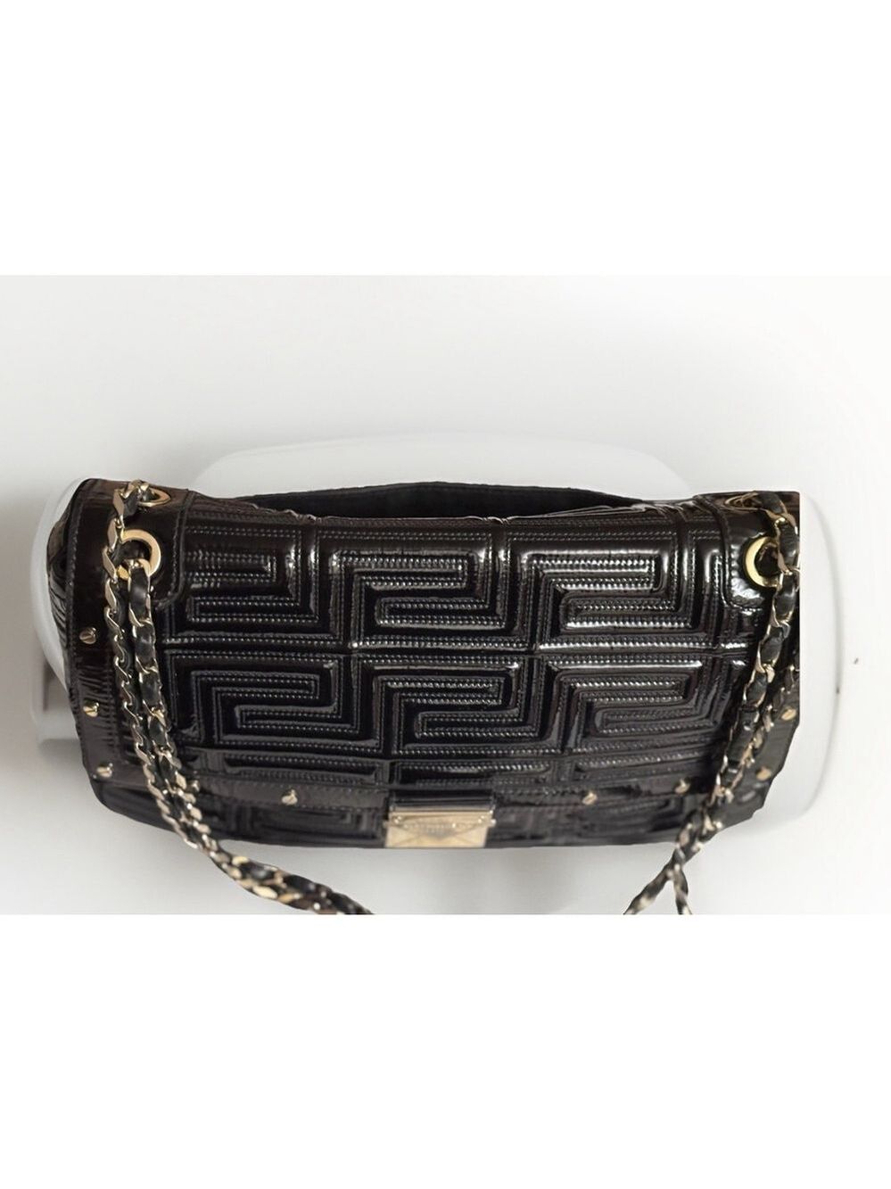 Gianni Versace Quilted Patent Leather Shoulder Bag - Picture 9 of 16